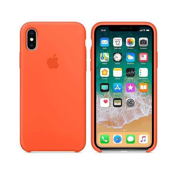 Apple silikónový obal pre iPhone XS – oranžový 3