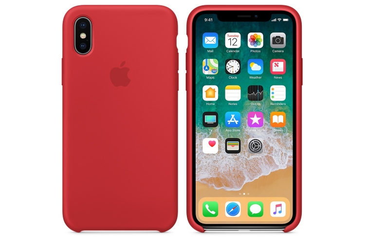 Apple silikónový obal pre iPhone XS - červený 4
