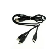 Apple Lightning/USB-C/Micro USB kábel 3v1 - 1m, čierny – Obrázok 3