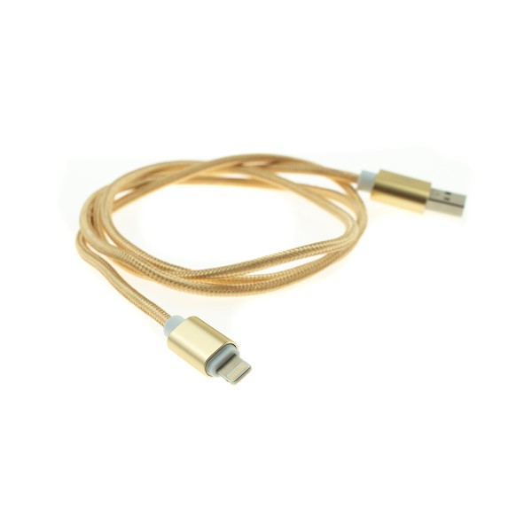 Apple Lightning nylonový kábel - 1m, zlatý 1