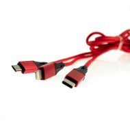 Apple Lightning/USB-C/Micro USB kábel 3v1 - 1m, červený – Obrázok 2