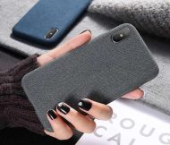 Látkový ochranný obal (tmavosivý) - iPhone X / XS – Obrázok 3