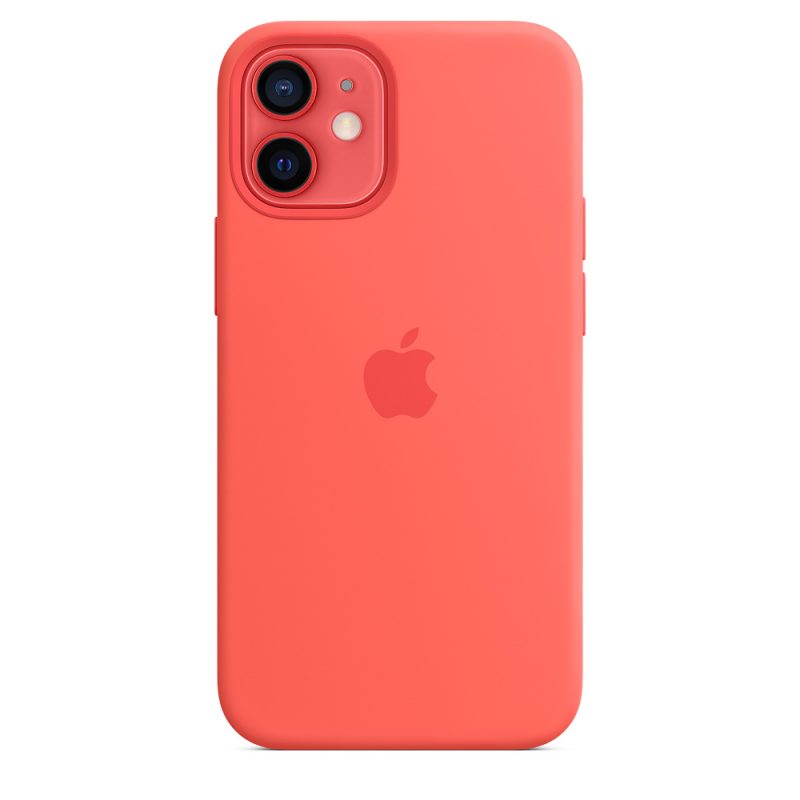 Apple silikónový obal pre iPhone 12 mini – citrusovo ružový s MagSafe 3