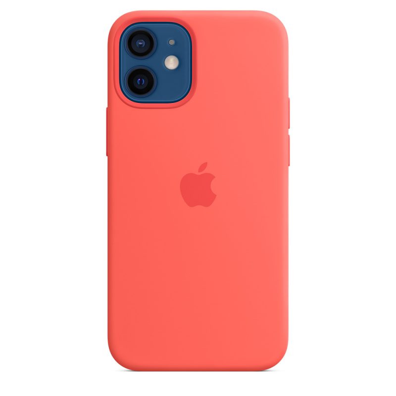 Apple silikónový obal pre iPhone 12 mini – citrusovo ružový s MagSafe 4