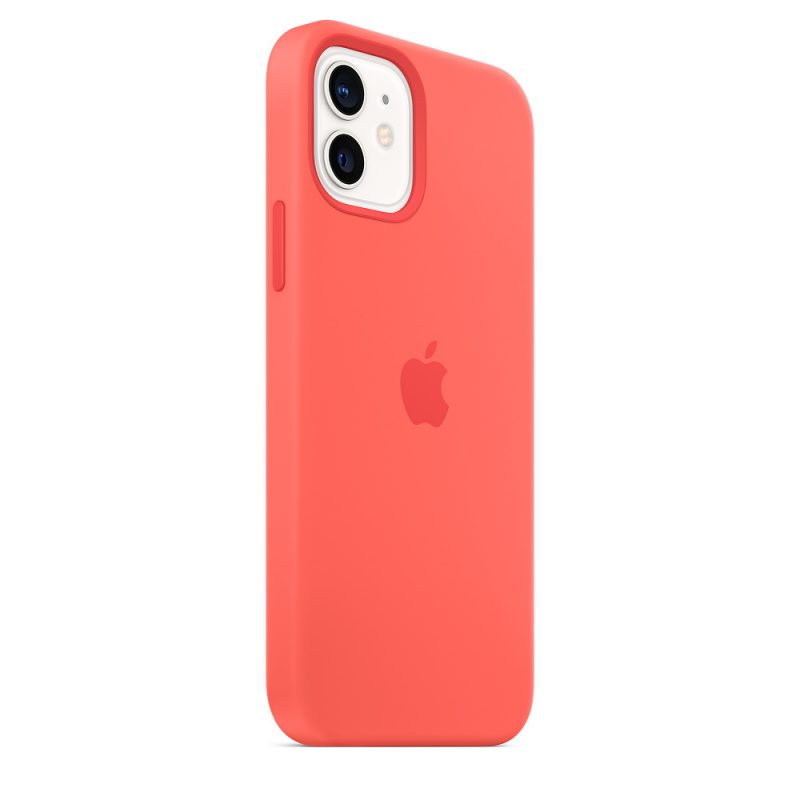 Apple silikónový obal pre iPhone 12/12 Pro – citrusovo ružový s MagSafe 4