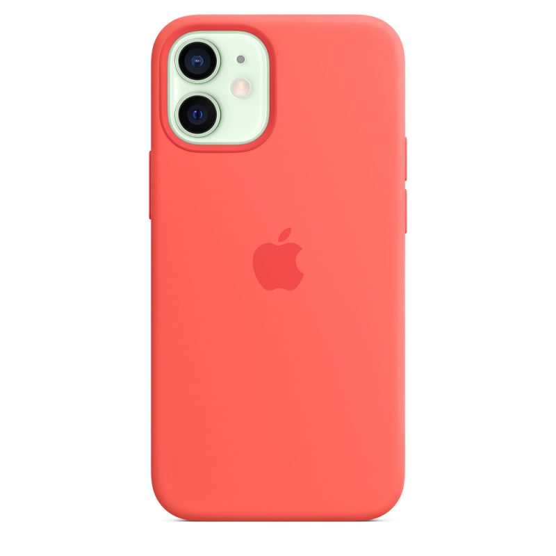 Apple silikónový obal pre iPhone 12 mini – citrusovo ružový s MagSafe 1