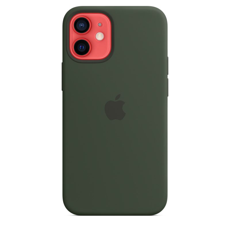 Apple silikónový obal pre iPhone 12 mini – cypersky zelený s MagSafe 3