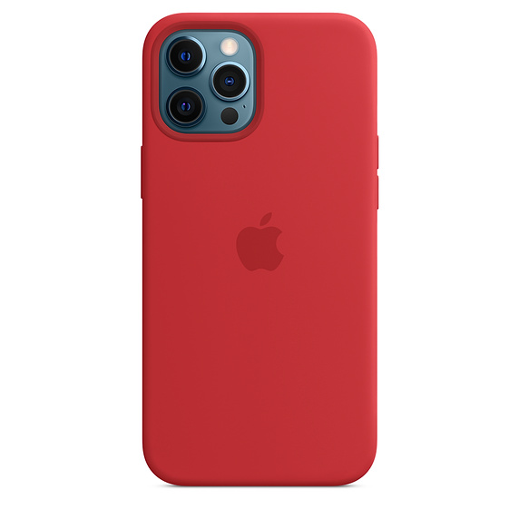 Apple silikónový obal pre iPhone 12 Pro Max – červený s MagSafe 2