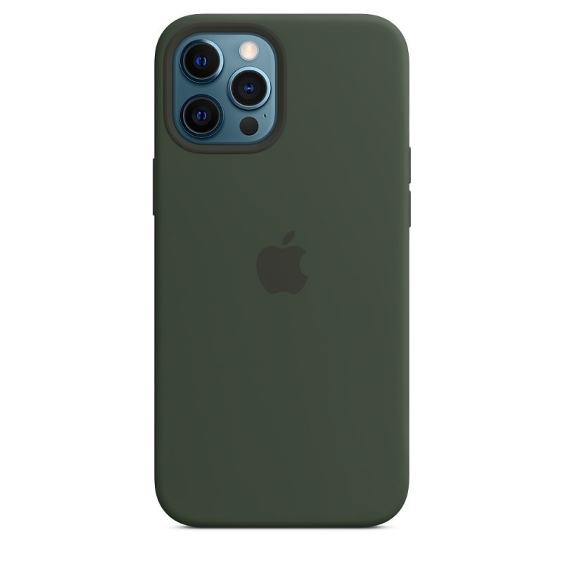 Apple silikónový obal pre iPhone 12 Pro Max – cypersky zelený s MagSafe 2