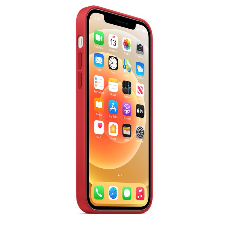 Apple silikónový obal pre iPhone 12/12 Pro – červený s MagSafe 2