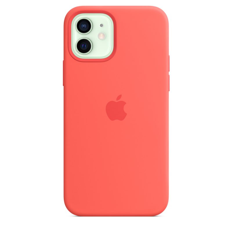 Apple silikónový obal pre iPhone 12/12 Pro – citrusovo ružový s MagSafe 1