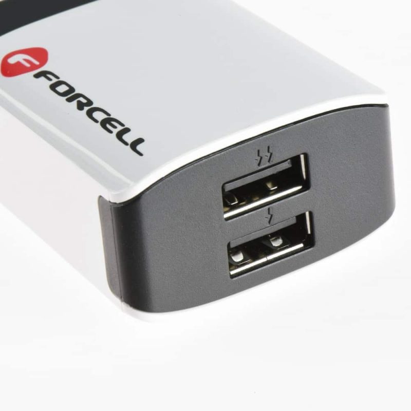 Cestovná nabíjačka Forcell 2A s 2x USB zásuvkou 4