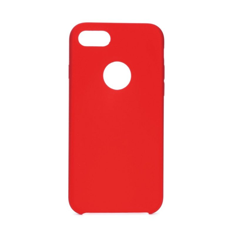 Forcell silikónový obal pre iPhone 7/8 červený (s otvorom na logo) 3
