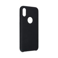 Forcell silikónový obal pre iPhone X/XS čierny (s otvorom na logo)