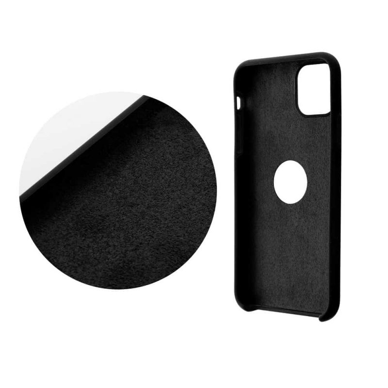 Forcell silikónový obal pre iPhone X/XS čierny (s otvorom na logo) 2