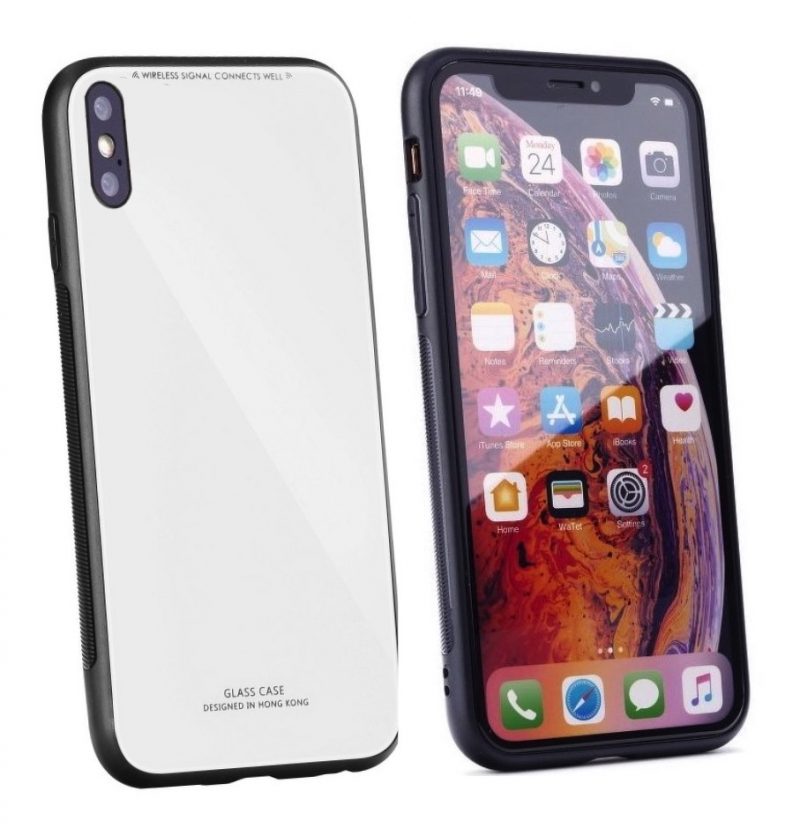 SKLENENÝ obal Forcell pre iPhone XS Max biely 1