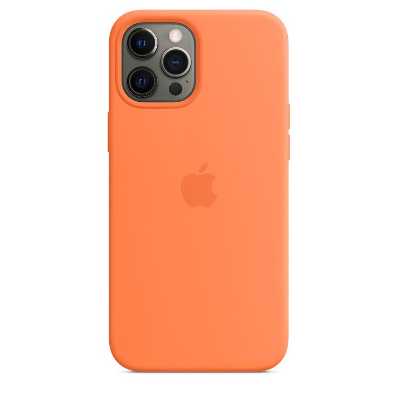 Apple silikónový obal pre iPhone 12 Pro Max – citrusovo ružový s MagSafe 4