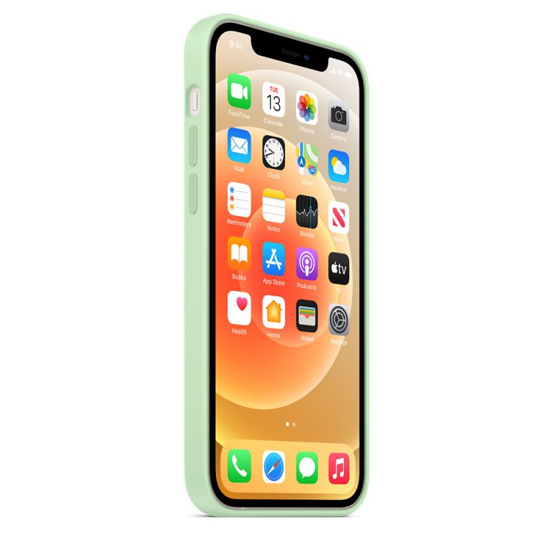Apple silikónový obal pre iPhone 12/12 Pro – pistáciový s MagSafe 2