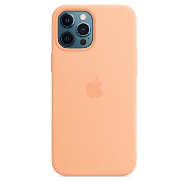 Apple silikónový obal pre iPhone 12 Pro Max – melónovo oranžový s MagSafe 2