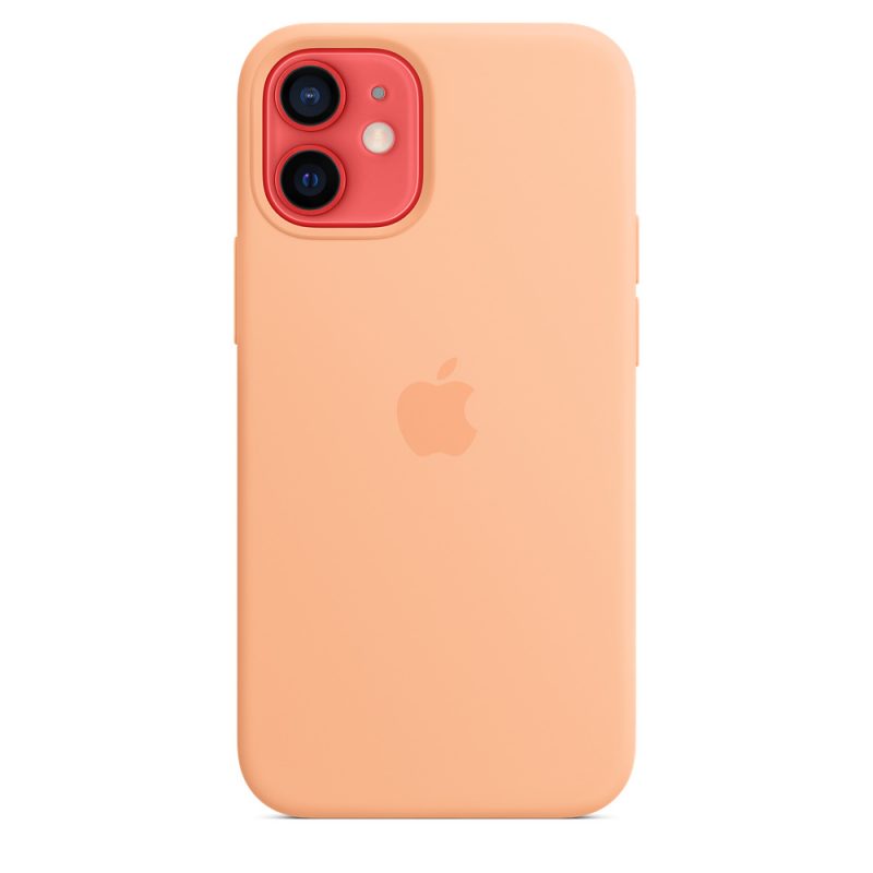 Apple silikónový obal pre iPhone 12 mini – melónovo oranžový s MagSafe 5