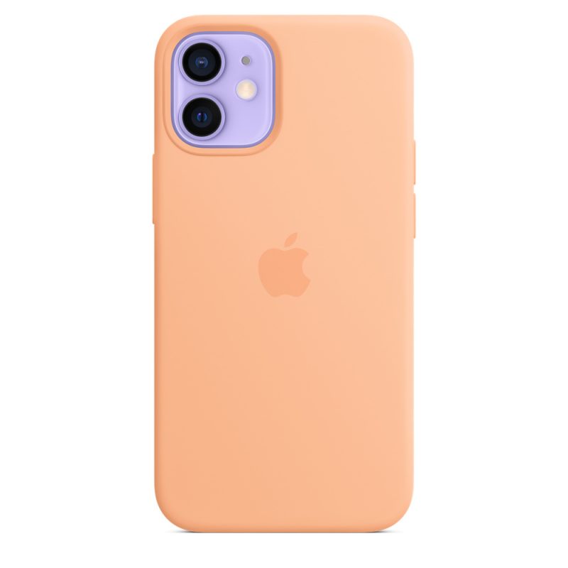 Apple silikónový obal pre iPhone 12 mini – melónovo oranžový s MagSafe 2