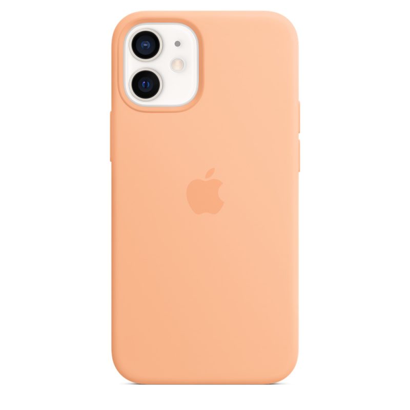 Apple silikónový obal pre iPhone 12 mini – melónovo oranžový s MagSafe 4