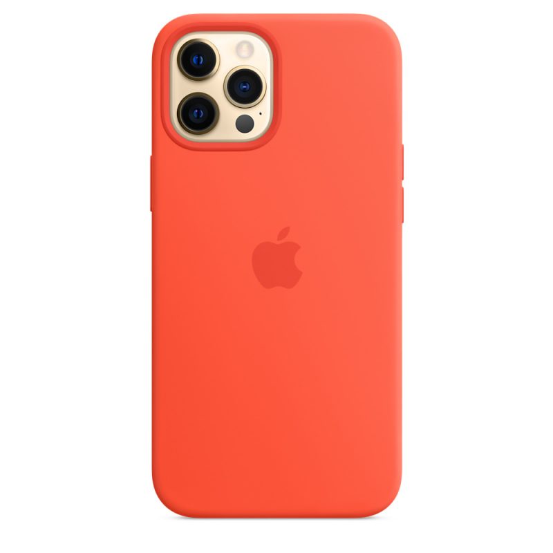 Apple silikónový obal pre iPhone 12 Pro Max – svietivo oranžový s MagSafe 1