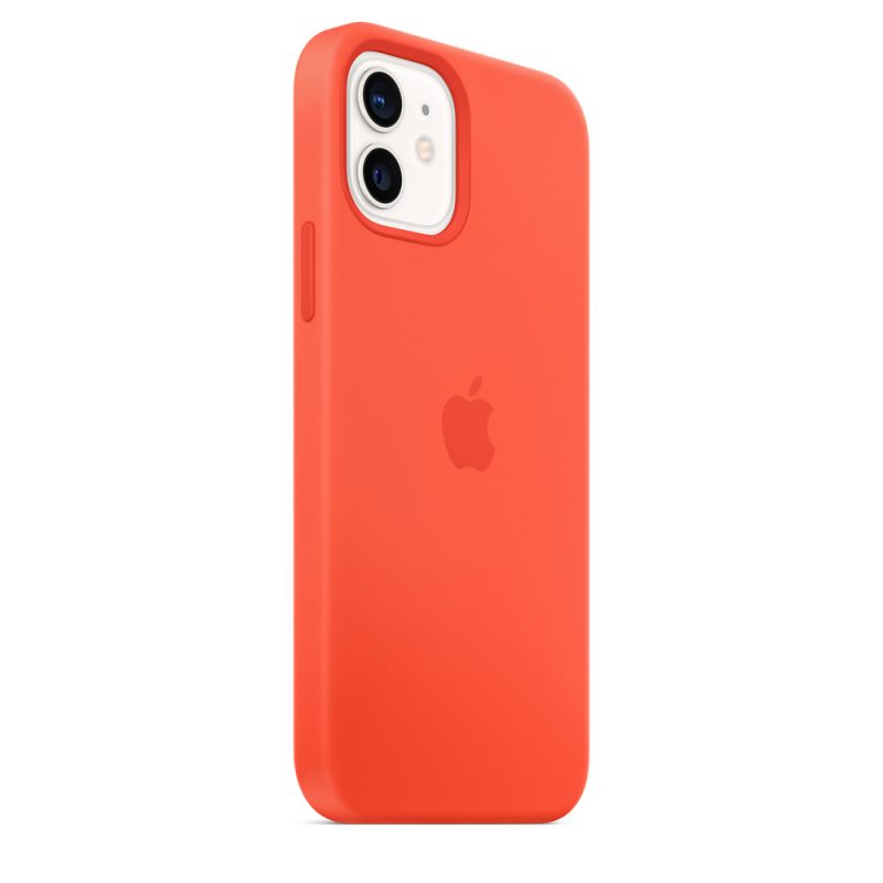 Apple silikónový obal pre iPhone 12 mini – svietivo oranžový s MagSafe 4