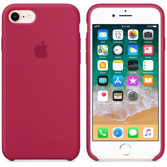 Apple silikónový obal pre iPhone SE 2020 - ružovo červený 3