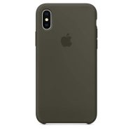 Apple silikónový obal pre iPhone X / XS - tmavo olivový