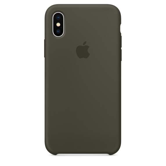 Apple silikónový obal pre iPhone XS - tmavo olivový 1