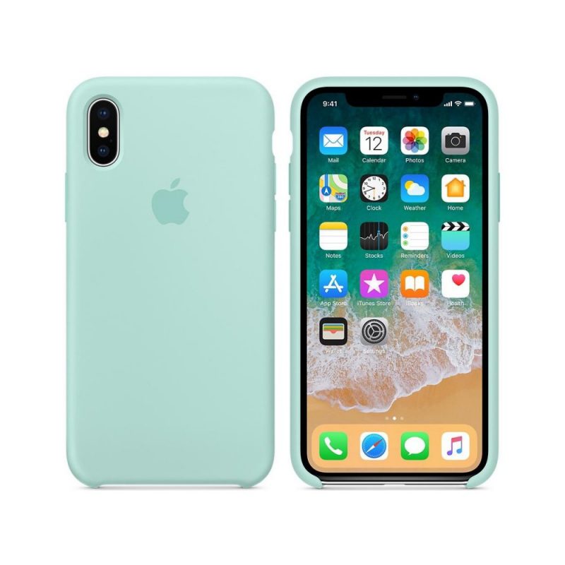 Apple silikónový obal pre iPhone X – námornícky zelený 2