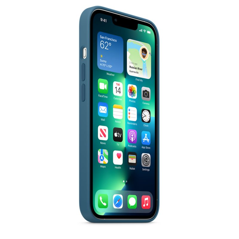 Apple silikónový obal pre iPhone 13 Pro – ľadovo modrý s MagSafe 2