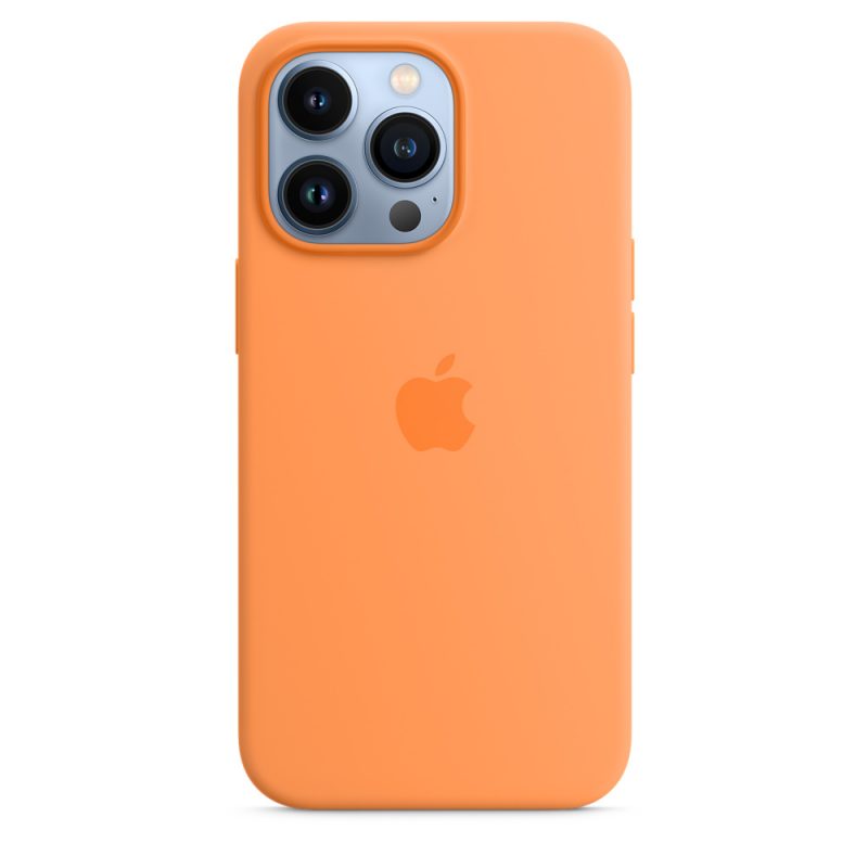Apple silikónový obal pre iPhone 13 Pro – nechtíkovo oranžový s MagSafe 5
