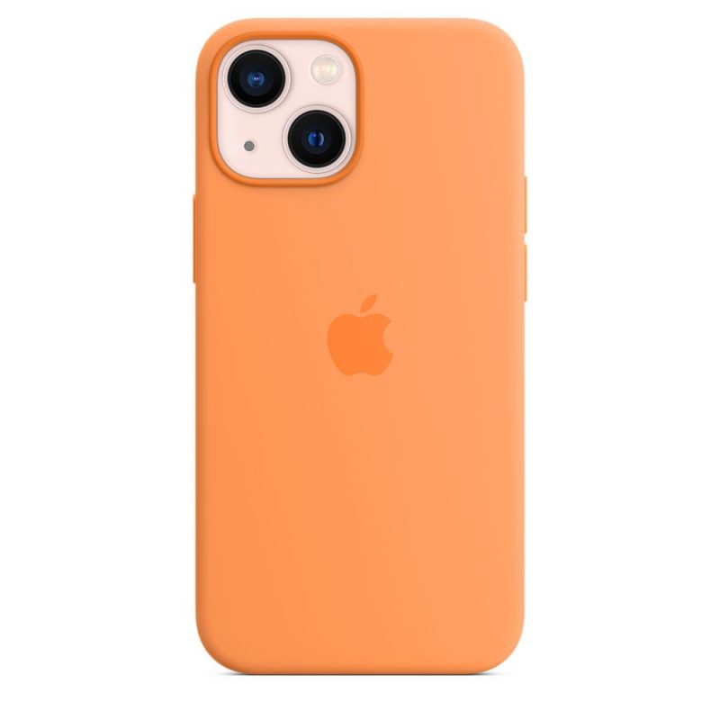 Apple silikónový obal pre iPhone 13 mini – nechtíkovo oranžový s MagSafe 5