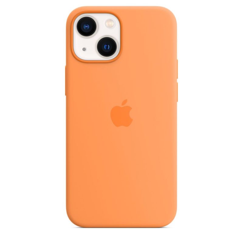 Apple silikónový obal pre iPhone 13 mini – nechtíkovo oranžový s MagSafe 1