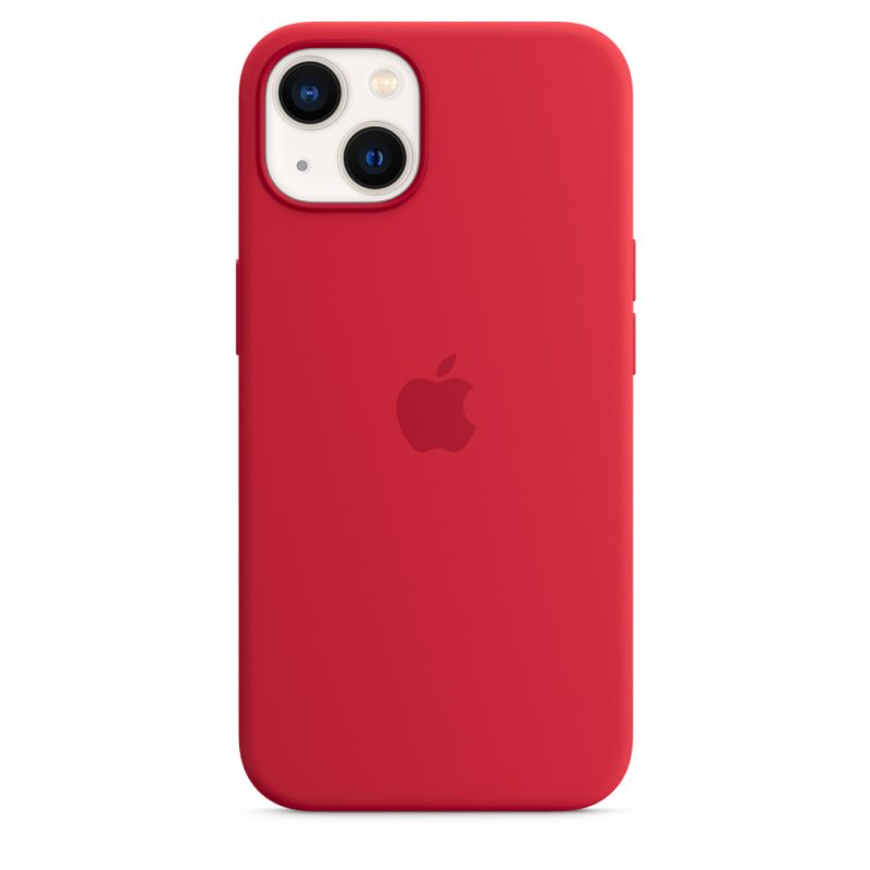 Apple silikónový obal pre iPhone 13 – červený s MagSafe 1