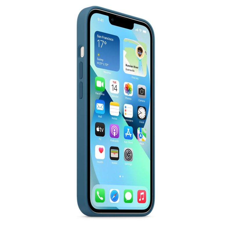 Apple silikónový obal pre iPhone 13 – ľadovo modrý s MagSafe 2