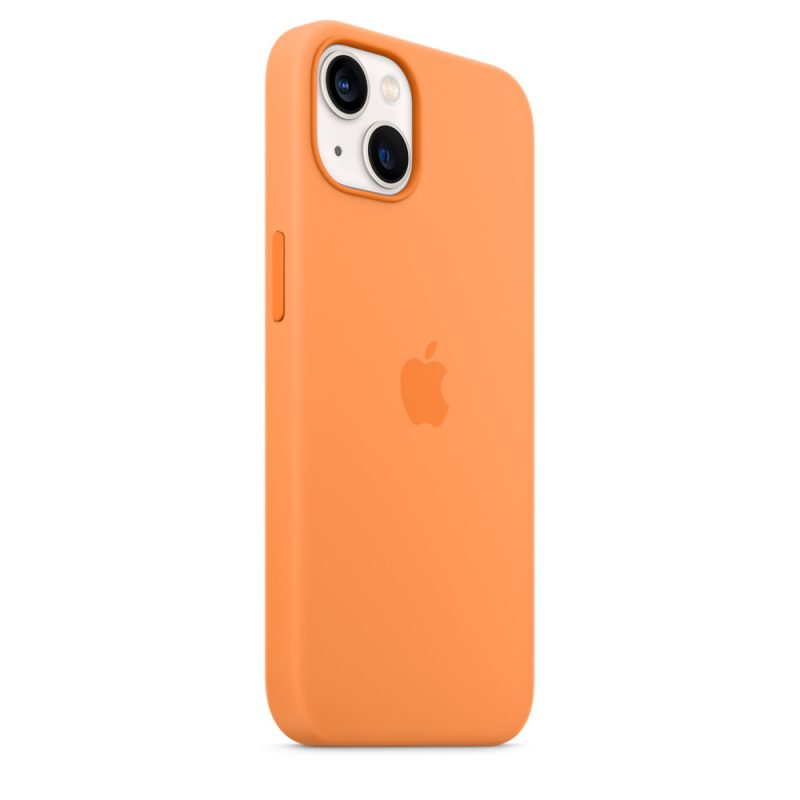 Apple silikónový obal pre iPhone 13 – nechtíkovo oranžový s MagSafe 3