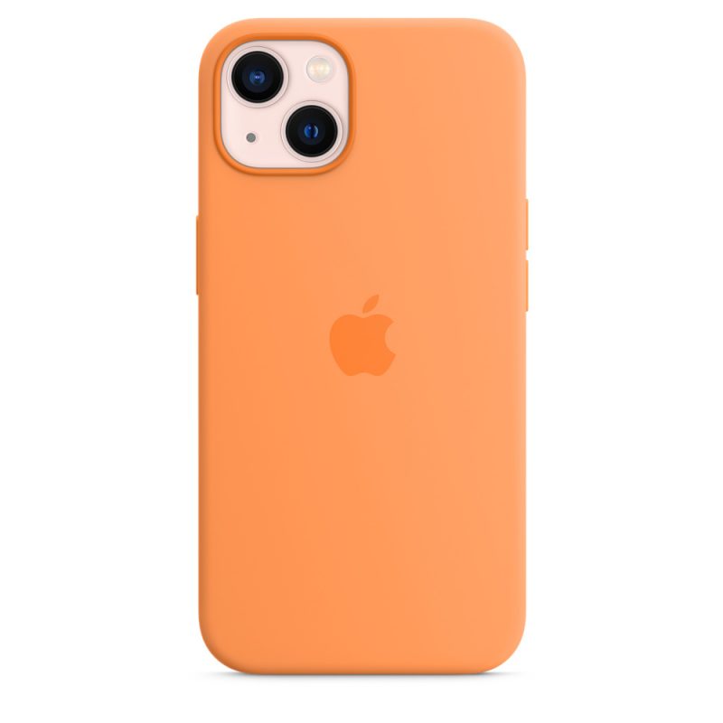 Apple silikónový obal pre iPhone 13 – nechtíkovo oranžový s MagSafe 4