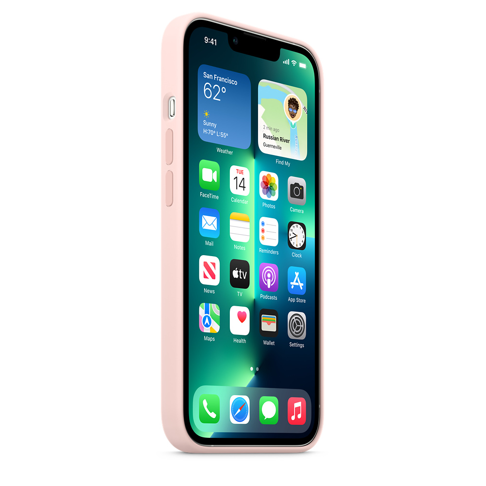 Apple silikónový obal pre iPhone 13 Pro Max – kriedovo ružový s MagSafe 2