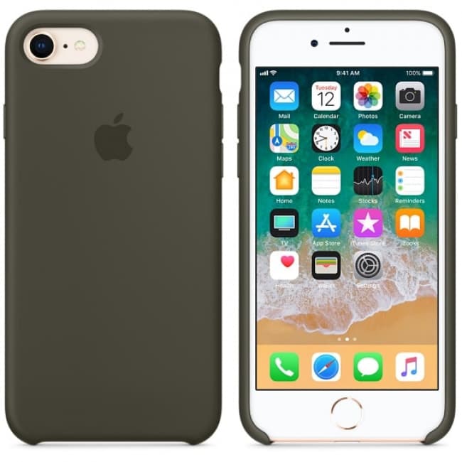 Apple silikónový obal pre iPhone 7 / 8 - tmavo olivový 3