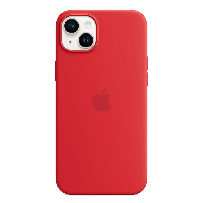 Apple silikónový obal pre iPhone 14 – červený s MagSafe 4