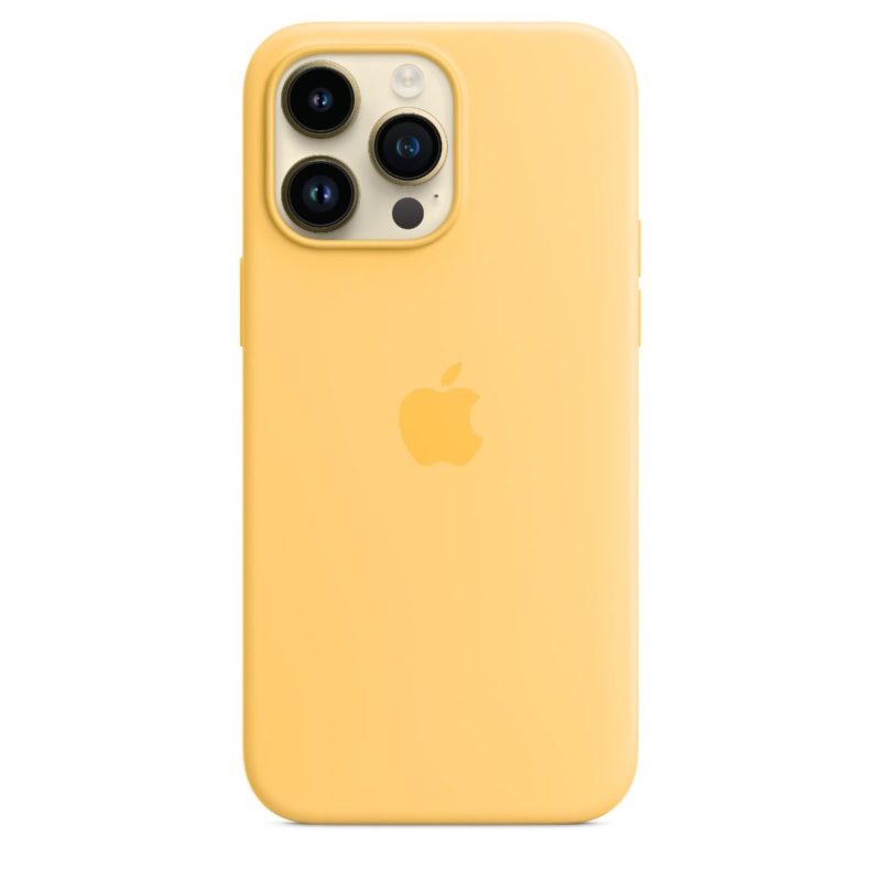 Apple silikónový obal pre iPhone 14 Pro – žltý s MagSafe 2