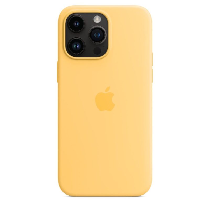 Apple silikónový obal pre iPhone 14 Pro – žltý s MagSafe 3