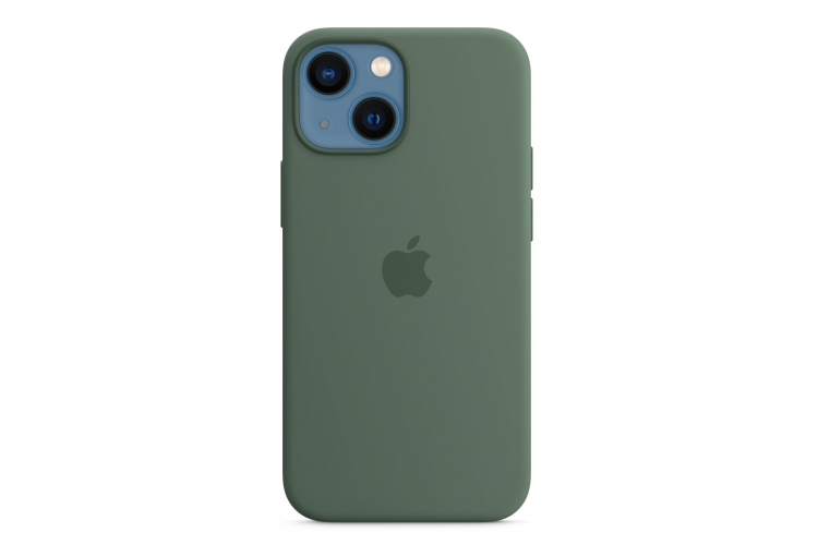 Apple silikónový obal pre iPhone 13 – eukalyptovo zelený s MagSafe 3