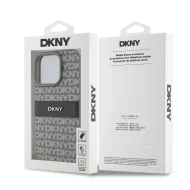 DKNY PU Leather Repeat Pattern Tonal Stripe Kryt pro iPhone 16 Pro Beige – Obrázok 4