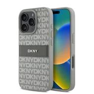DKNY PU Leather Repeat Pattern Tonal Stripe Kryt pro iPhone 16 Pro Beige – Obrázok 2