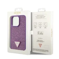 Guess Rhinestones Triangle Metal Logo pre Apple iPhone 15 Pro – fialová – Obrázok 5