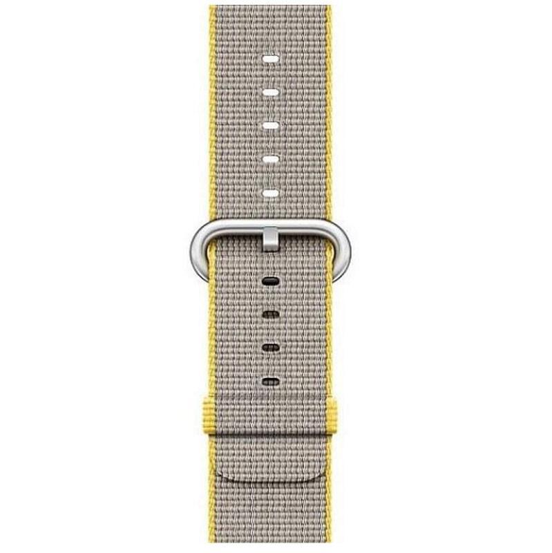Apple-Watch-38mm-YellowLight-Grey-Woven-Nylon-appleprodukty.sk-3 Apple Watch tkaný nylonový remienok 38/40/41 mm – žltý/svetlošedý – Obrázok 1